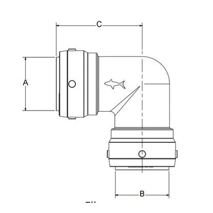 2XL - 1-1/4" Large Diameter Pipe Elbow - Brass - Push-Fit