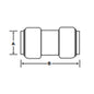 3/8" Straight Pipe Coupling - Brass - Push-Fit
