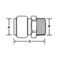 3/8 x 1/2" Brass Adapter - Push-Fit x MNPT