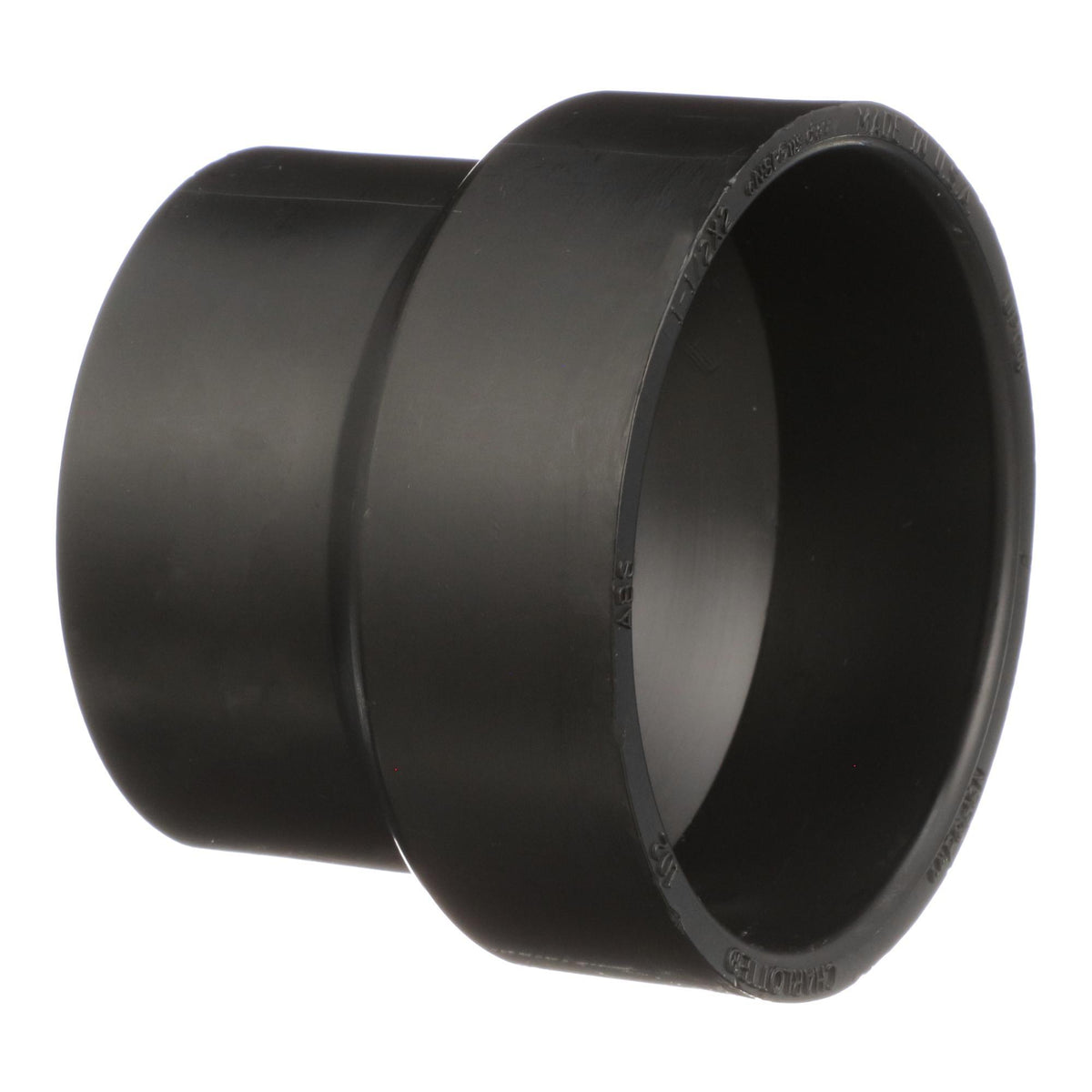 Charlotte ABS 00102 0600 Pipe Increaser/Reducer, 1-1/2 x 2 in Nominal, Hub End Style, SCH 40/STD, ABS, Domestic