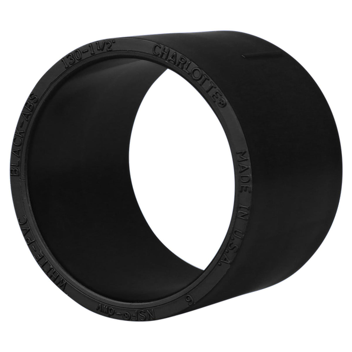 Charlotte ABS 00130 0600 Repair Coupling, 1-1/2 in Nominal, Hub End Style, SCH 40/STD, ABS, Domestic