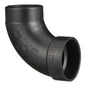 Charlotte ABS 00302 0800 Sanitary Street Elbow, 2 in Nominal, Spigot x Hub End Style, SCH 40/STD, ABS, Domestic