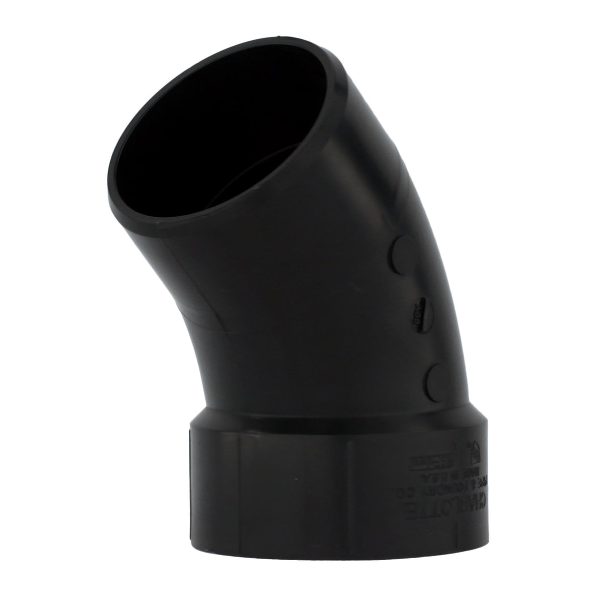 Charlotte ABS 00323 1000 Street Elbow, 3 in Nominal, Spigot x Hub End Style, SCH 40/STD, ABS, Domestic