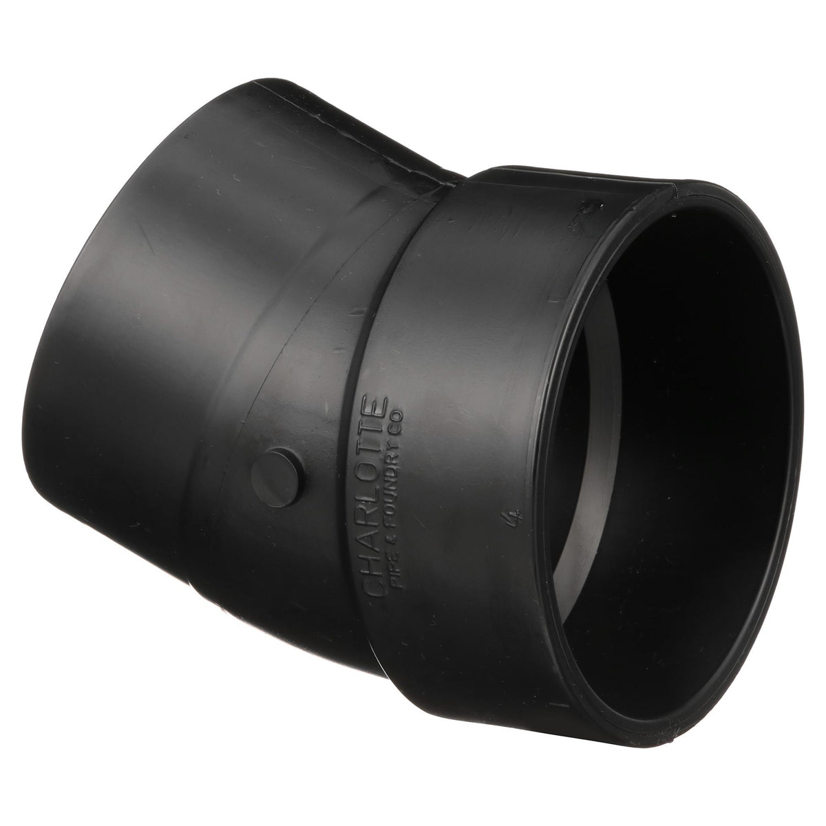 Charlotte ABS 00326 1200 Street Elbow, 4 in Nominal, Spigot x Hub End Style, SCH 40/STD, ABS, Domestic