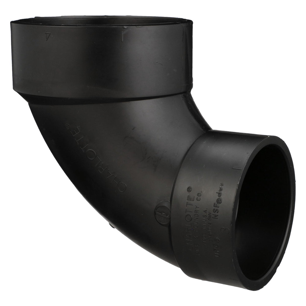 Charlotte ABS 00329 0600 Reducing Closet Elbow, 3 x 4 in Nominal, Hub End Style, SCH 40/STD, ABS, Domestic