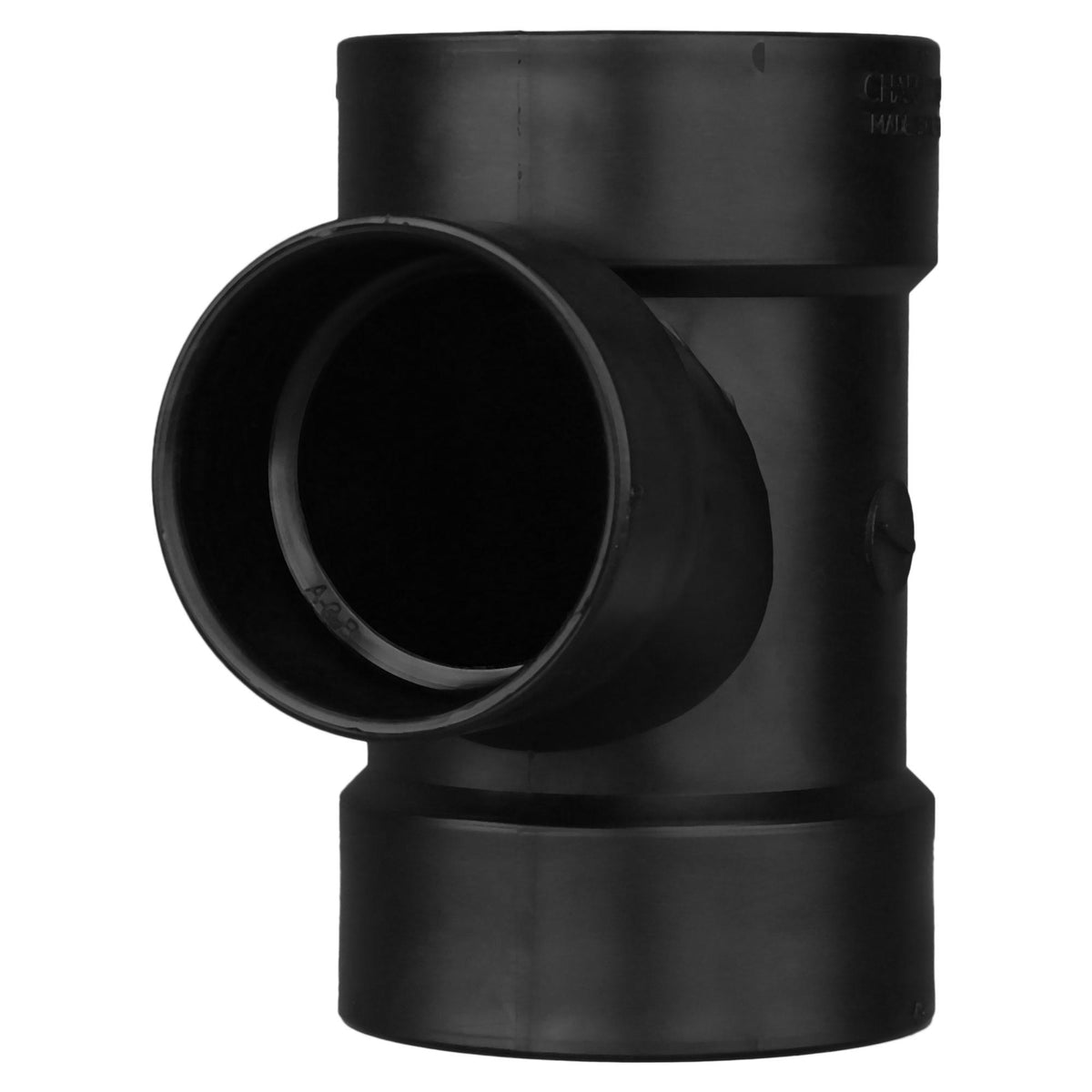 Charlotte ABS 00401 2000 Reducing Sanitary Tee, 4 x 4 x 3 in Nominal, Hub End Style, SCH 40/STD, ABS, Domestic