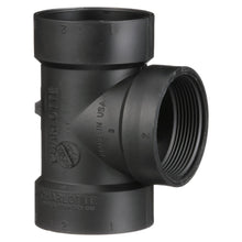 Charlotte ABS 00445 0800 Flush Cleanout Tee, 2 in Nominal, Hub x Hub x FNPT End Style, SCH 40/STD, ABS, Domestic