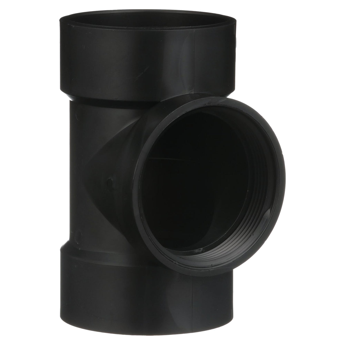 Charlotte ABS 00445 1000 Flush Cleanout Tee, 3 in Nominal, Hub x Hub x FNPT End Style, SCH 40/STD, ABS, Domestic