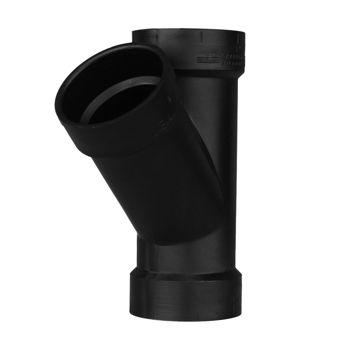Charlotte ABS 00600 0800 Wye, Fitting/Connector: Wye, 2 in Nominal, Hub End Style, SCH 40/STD, ABS, Domestic