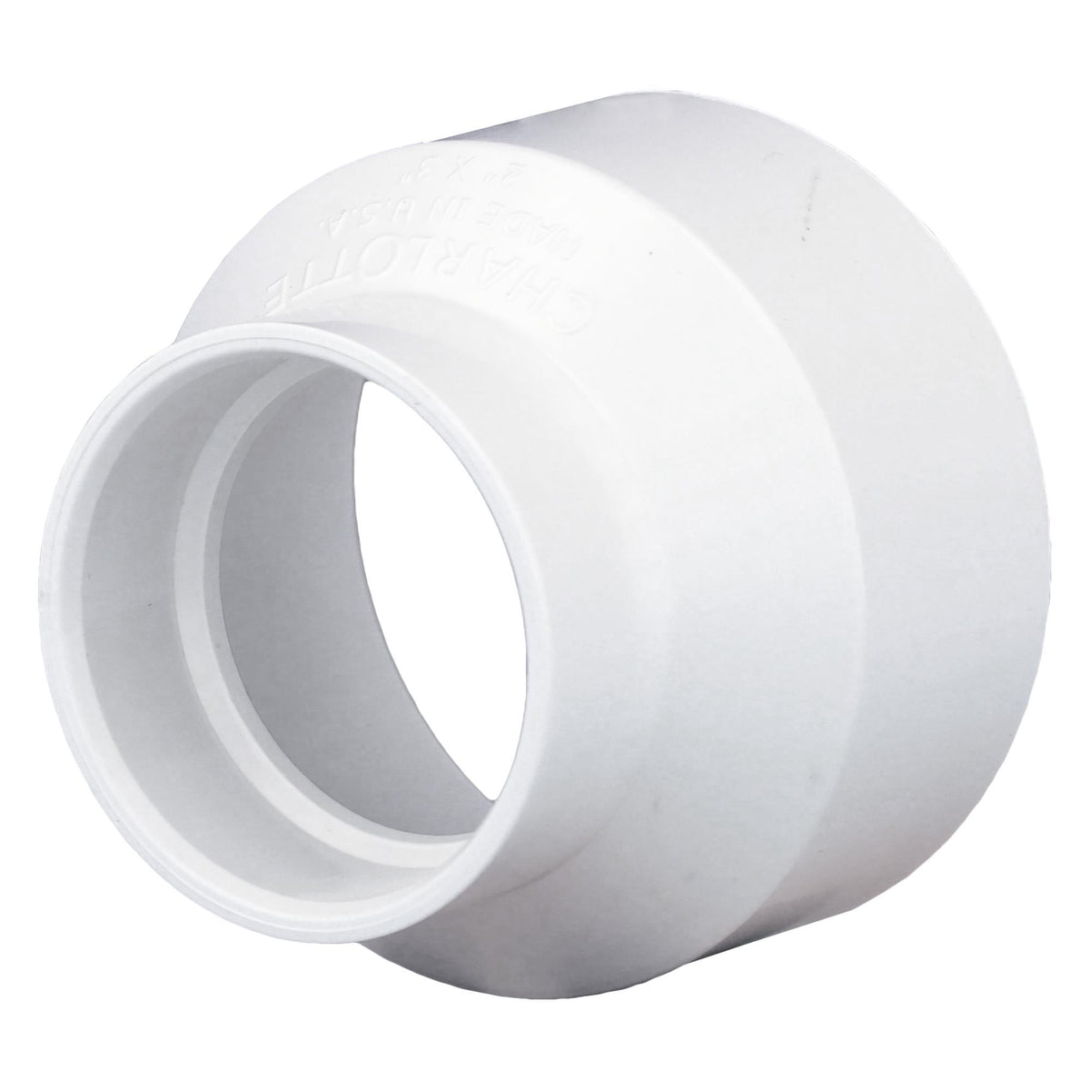 Charlotte PVC 00102 1000, 3 x 2 in nominal, Hub end style, SCH 40/STD, PVC, Domestic