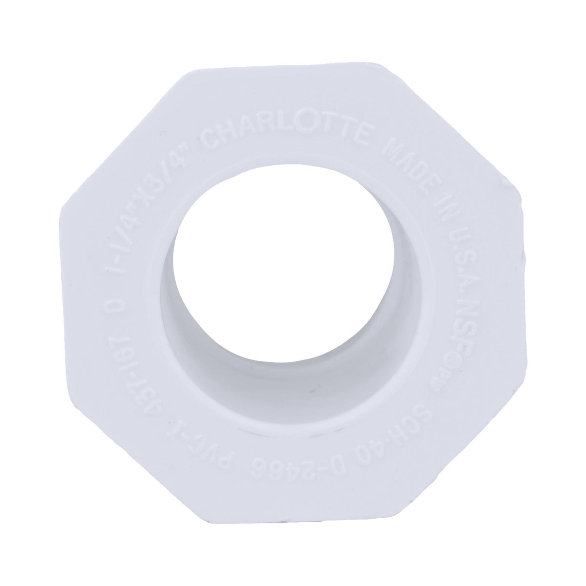 1-1/4 x 3/4" PVC Bushing - Spigot x Socket