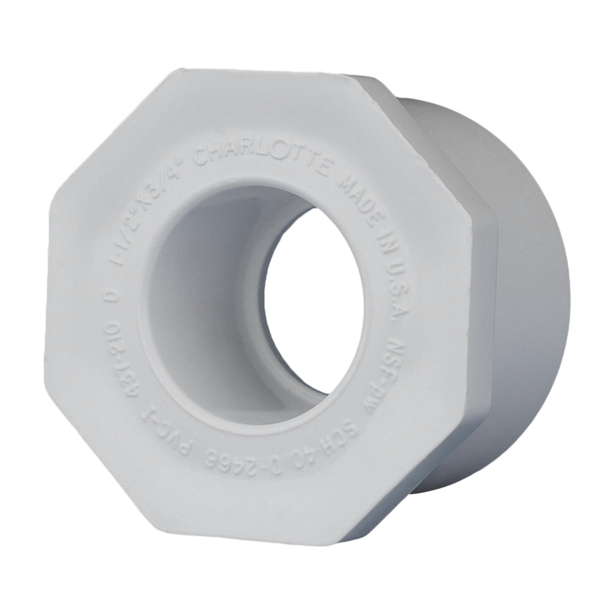 1-1/2 x 3/4" PVC Bushing - Spigot x Socket