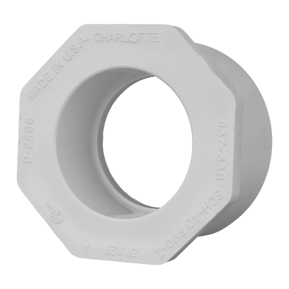 3 x 2" PVC Bushing - Spigot x Socket