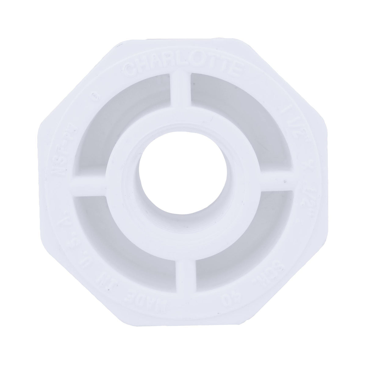 1-1/2 x 1/2" PVC Bushing - Spigot x FNPT