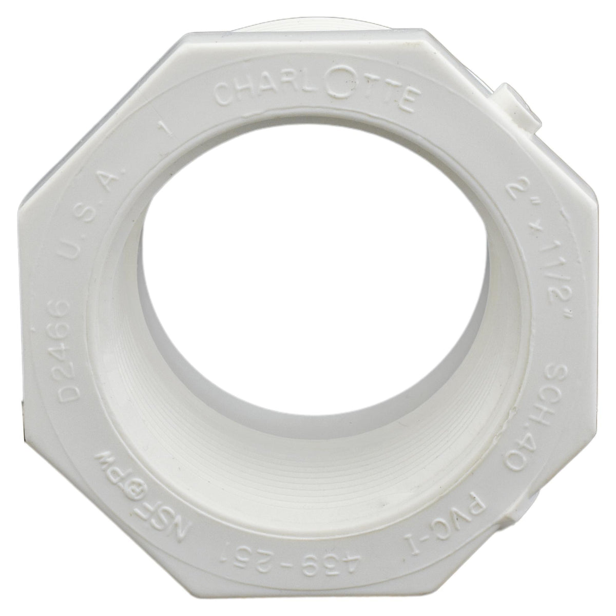 2 x 1-1/2" PVC Bushing - MNPT x FNPT