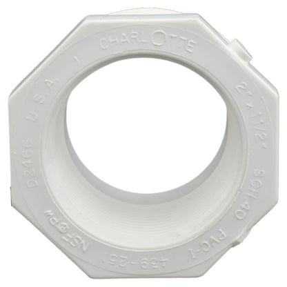 2 x 1-1/2" PVC Bushing - MNPT x FNPT