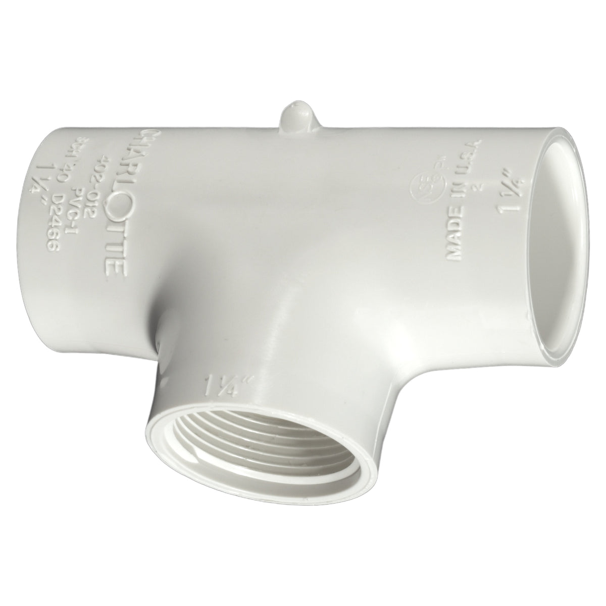 Tee - PVC - Socket x Socket x FNPT