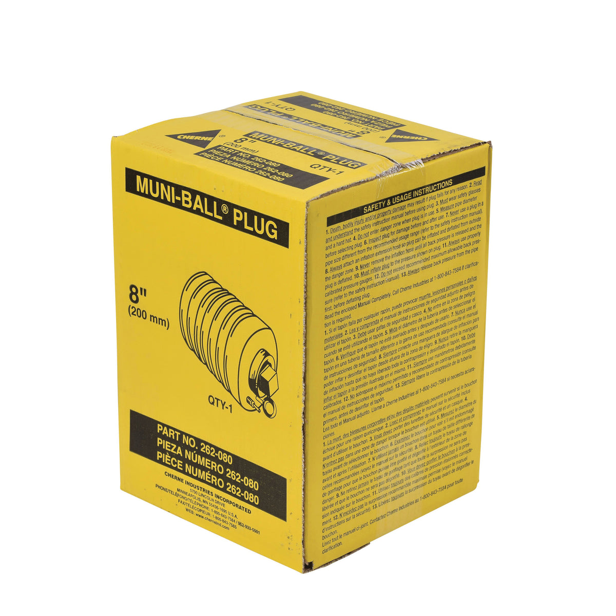 Muni-Ball Original Pneumatic Pipe Plug - 8" - Natural Rubber