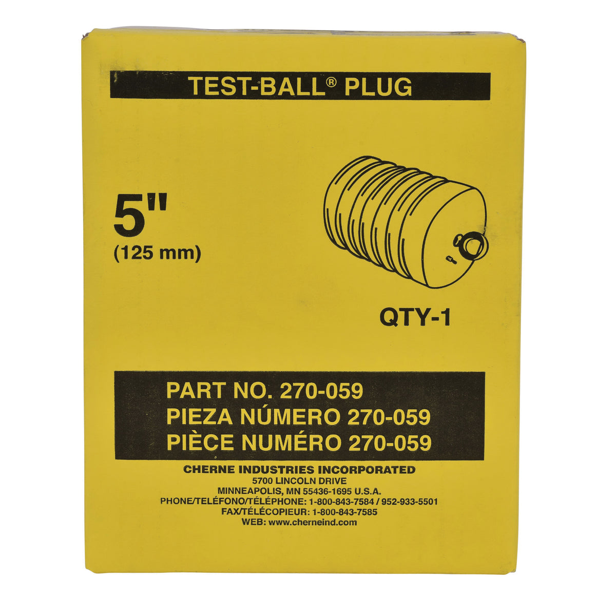 5" Pneumatic Pipe Plug - Natural Rubber