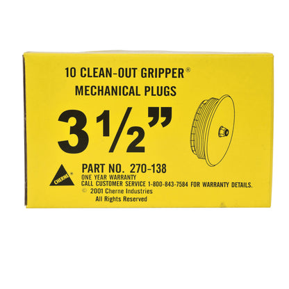 Clean-Out Gripper Mechanical Pipe Plug - Black - 3-1/2" Pipe