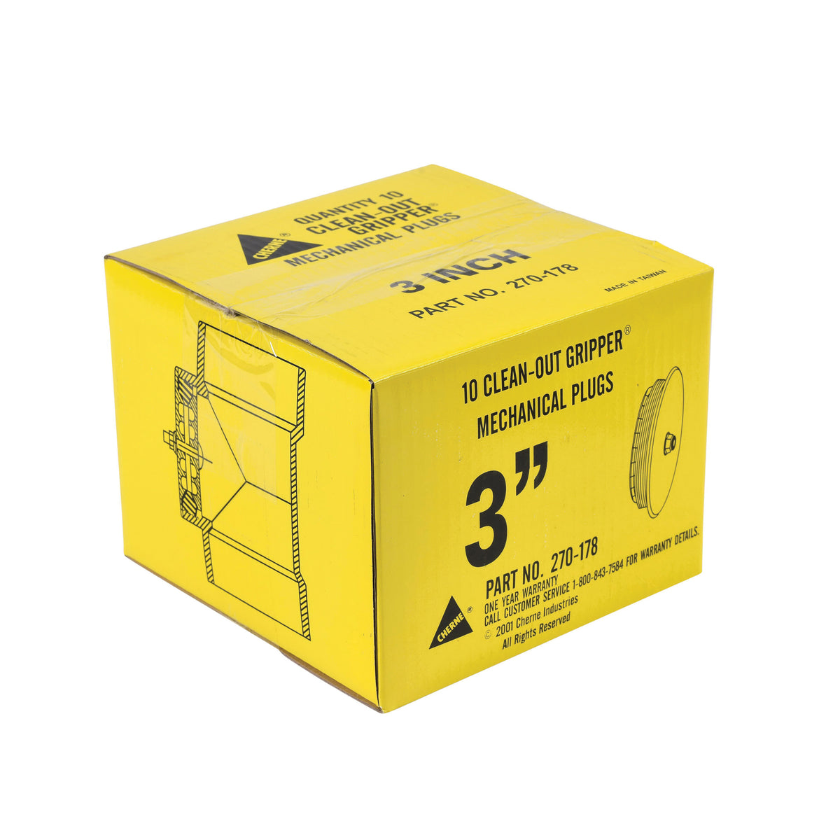 Clean-Out Gripper Mechanical Pipe Plug - Black - 3" Pipe