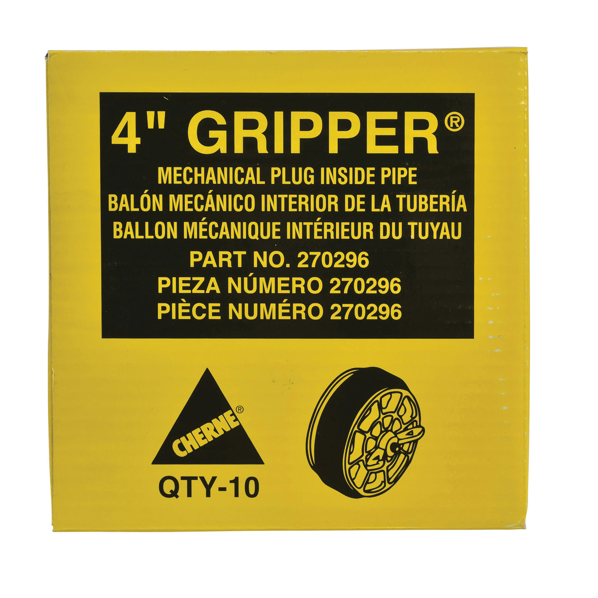 Gripper Mechanical Pipe Plug - 4" Pipe - 17 PSI Working
