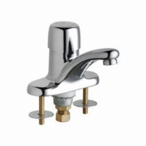 Chicago Faucet® 3400-ABCP Single Supply Metering Sink Faucet, Polished Chrome, 1 Handle, 0.5 gpm Flow Rate