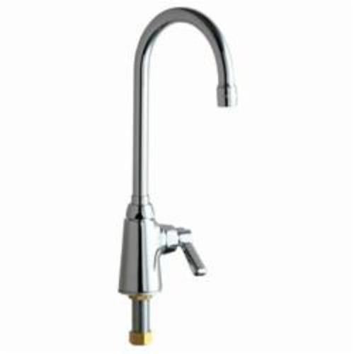 Chicago Faucet® 350-ABCP Single Supply Sink Faucet, Commercial, 2.2 gpm Flow Rate, Rigid/Swivel Gooseneck Spout, Polished Chrome, 1 Handle