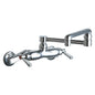 Chicago Faucet® 445-DJ13ABCP Hot and Cold Water Sink Faucet, Commercial, 2.2 gpm Flow Rate, 8 in Center, Double Jointed Swivel Spout, Polished Chrome, 2 Handles