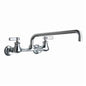 Chicago Faucet® 540-LDL12ABCP Hot and Cold Water Sink Faucet, Commercial, 2.2 gpm Flow Rate, 8 in Center, Swivel Spout, Polished Chrome, 2 Handles, Domestic