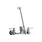 Chicago Faucet® 540-LD897SWXFABCP Hot and Cold Water Service Sink Faucet, Wall Mount, 2 Handles, 8 in Center, 12 gpm Flow Rate, Polished Chrome