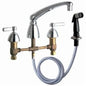 Concealed Kitchen Sink Faucet with Side Spray - Deck Mount