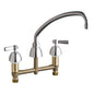 Concealed Kitchen Sink Faucet - Brass - Deck Mount