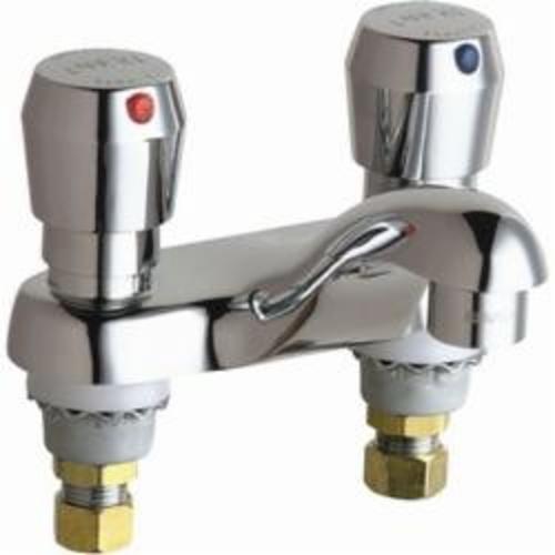 Chicago Faucet® 802-V665ABCP Lavatory Sink Faucet, Polished Chrome, 2 Handles, 2.2 gpm Flow Rate