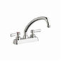 Chicago Faucet® W4D-L9E1-369AB Hot and Cold Water Workboard Sink Faucet, Polished Chrome, 2 Handle, 4 in Center