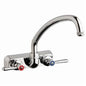Chicago Faucet® W4W-L9E1-369AB Hot and Cold Water Washboard Sink Faucet, Polished Chrome, 2 Handle, 4 in Center