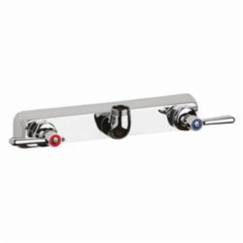 Chicago Faucet® W8W-LES369AB Hot and Cold Water Workboard Sink Faucet, Commercial, 8 in Center, Polished Chrome, 2 Handles