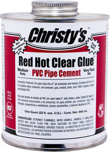 Christy's® 505210 RH-RHCV-QT-12 Glue Cement, 32 oz Container, Clear