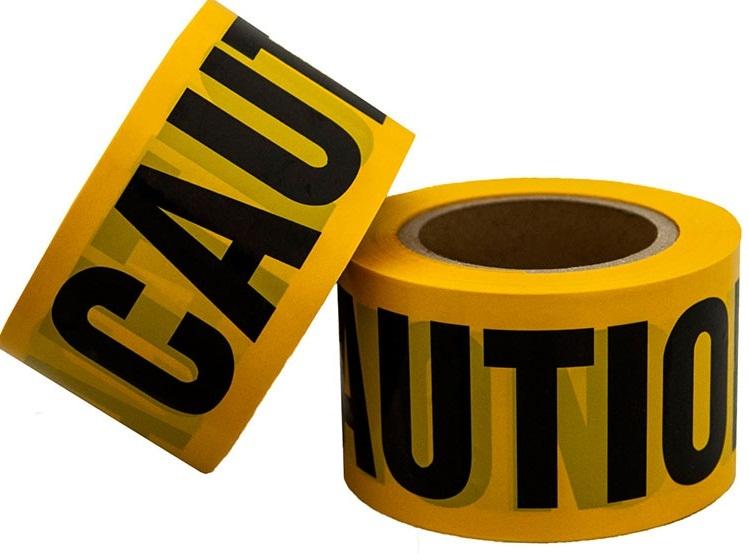 Christy's® 513208 Non-Detectable Caution Tape, 1000 ft L x 3 in W, Yellow