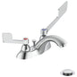 Commercial 21C245 TECK® Heavy Duty Centerset Sink Faucet, Polished Chrome, 2 Handles, Metal Pop-Up Drain, 1.5 gpm Flow Rate