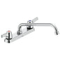 Commercial 26C3243-S7 Sink Faucet, 1.5 gpm, 8 in Center, Swivel Tubular Spout, Chrome Plated, 2 Handles, Side Spray(Y/N): No, Import, Commercial