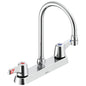 Commercial 26C3953-LS-TI Sink Faucet, 0.5 gpm, 8 in Center, Gooseneck Spout, Chrome Plated, 2 Handles, Import, Commercial