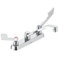 Commercial 26T3145 26T3 Sink Faucet, Commercial, 1.5 gpm Flow Rate, 8 in Center, Wallform/Swing Spout, Chrome, 2 Handles