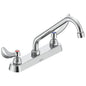 Commercial 26T3244 26T3 Sink Faucet, Commercial, 1.5 gpm Flow Rate, 8 in Center, Tubular Swing Spout, Chrome, 2 Handles, No