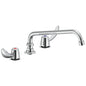 Commercial 27C2232-S7 Widespread Kitchen Faucet, Commercial, 1.5 gpm Flow Rate, 8 in Center, Swivel Spout, Polished Chrome, 2 Handles, Import