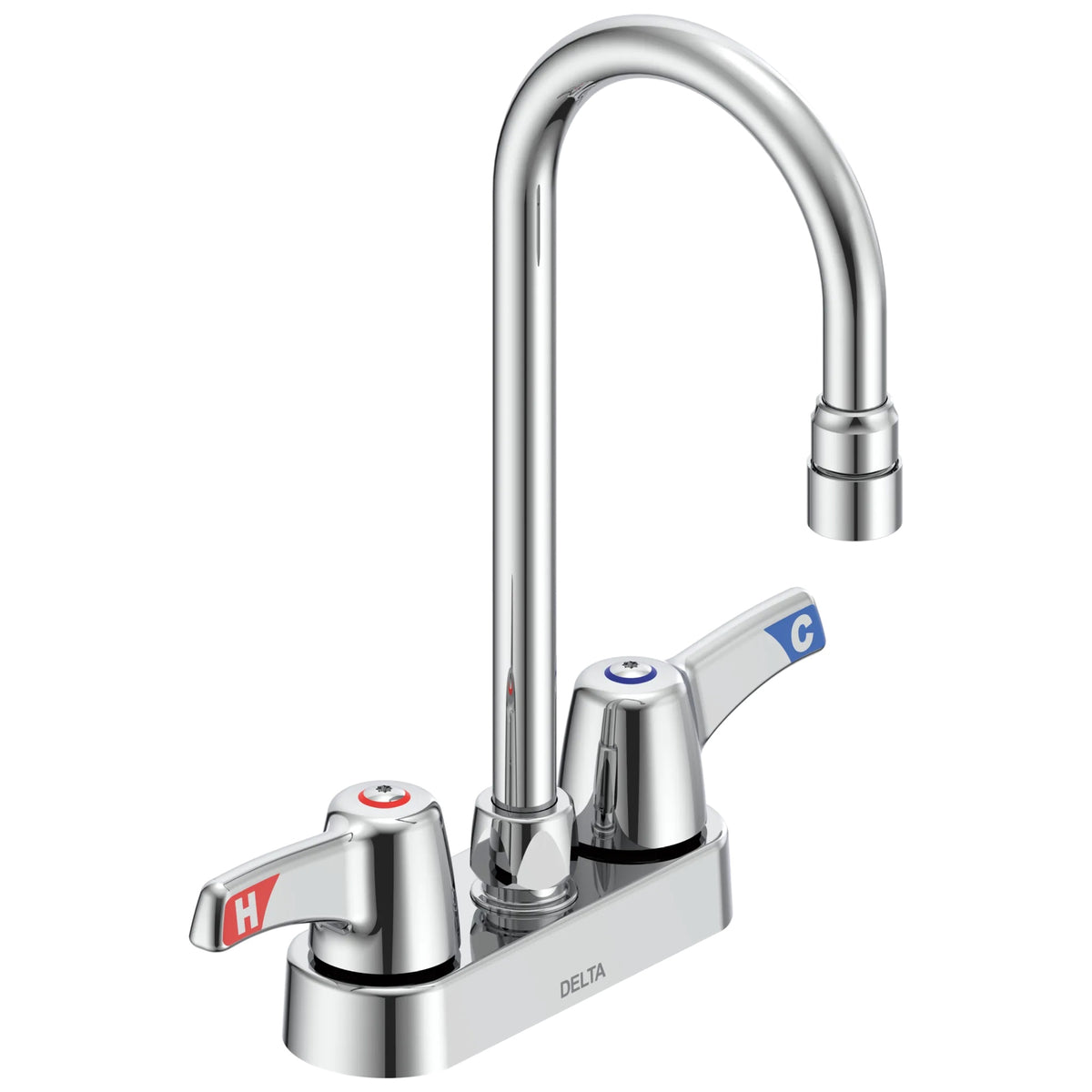 Commercial 27C4833-TI TECK® Heavy Duty Lavatory Sink Faucet, Polished Chrome, 2 Handles, 1.5 gpm Flow Rate