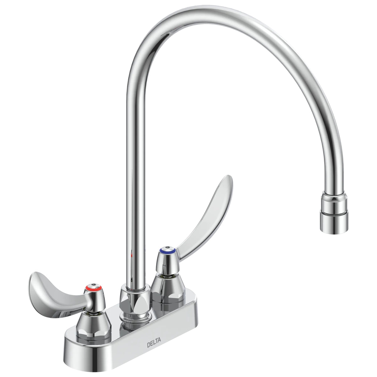 DELTA® 27C495 TECK® Heavy Duty Lavatory Sink Faucet, DELTA® TECK® Heavy Duty Lavatory Sink Faucet, Polished Chrome, 2 Handles, 0.5 gpm Flow Rate