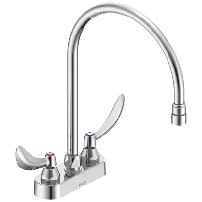 DELTA® 27C495 TECK® Heavy Duty Lavatory Sink Faucet, DELTA® TECK® Heavy Duty Lavatory Sink Faucet, Polished Chrome, 2 Handles, 0.5 gpm Flow Rate