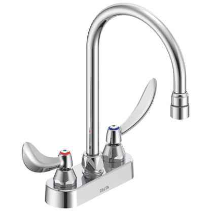 DELTA® 27C495 TECK® Heavy Duty Lavatory Sink Faucet, DELTA® TECK® Heavy Duty Lavatory Sink Faucet, Polished Chrome, 2 Handles, 0.5 gpm Flow Rate