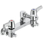 Commercial 28C2063 Service Sink Faucet With Integral Check Stop, Wall Mount, 2 Handles, 8 in Center, 4.5 gpm Flow Rate, Polished Chrome